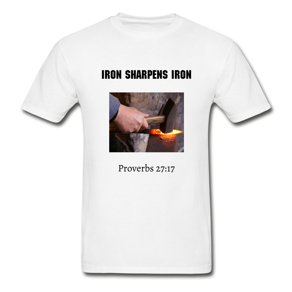 Iron Sharpens Iron Men's T-Shirt - white