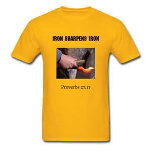 Iron Sharpens Iron Men's T-Shirt - gold