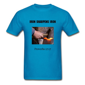 Iron Sharpens Iron Men's T-Shirt - turquoise