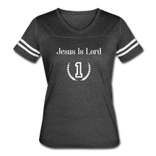 Load image into Gallery viewer, Jesus Is Lord Women&#39;s Jersey T-Shirt - vintage smoke/white