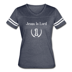 Jesus Is Lord Women's Jersey T-Shirt - vintage navy/white