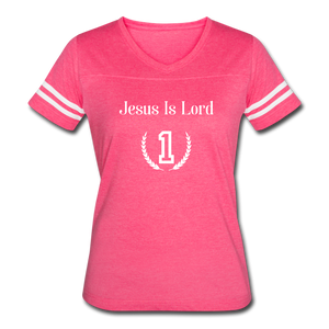 Jesus Is Lord Women's Jersey T-Shirt - vintage pink/white