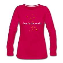Load image into Gallery viewer, Joy To The World Women&#39;s Long Sleeve - dark pink