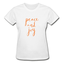 Load image into Gallery viewer, Peace &amp; Joy Women&#39;s T-Shirt - white