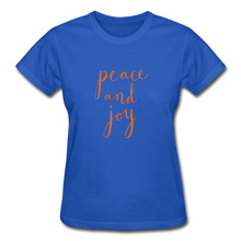 Load image into Gallery viewer, Peace &amp; Joy Women&#39;s T-Shirt - royal blue