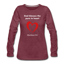 Load image into Gallery viewer, Pure In Heart women’s Long Sleeve - heather burgundy