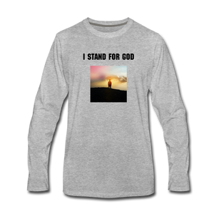 Stand For God Men's Long Sleeve - heather gray
