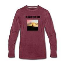Load image into Gallery viewer, Stand For God Men&#39;s Long Sleeve - heather burgundy