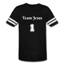 Load image into Gallery viewer, Team Jesus Men&#39;s Jersey T-Shirt (Black) - black/white