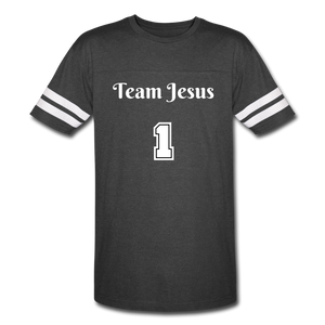 Team Jesus Men's Jersey T-Shirt (Black) - vintage smoke/white