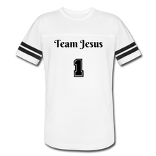 Load image into Gallery viewer, Team Jesus Men&#39;s Jersey T-Shirt (White) - white/black