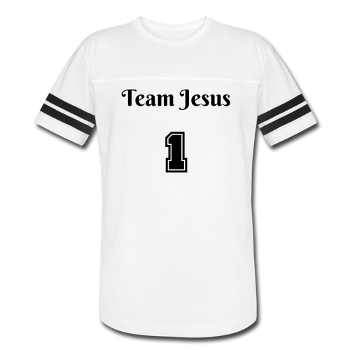 Team Jesus Men's Jersey T-Shirt (White) - white/black