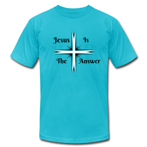 The Answer 2 Men's T-Shirt - turquoise