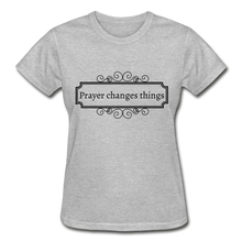 Load image into Gallery viewer, Prayer Changes Things Women&#39;s T-Shirt - heather gray