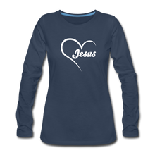 Load image into Gallery viewer, Jesus Women&#39;s Long Sleeve - navy