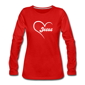 Jesus Women's Long Sleeve - red