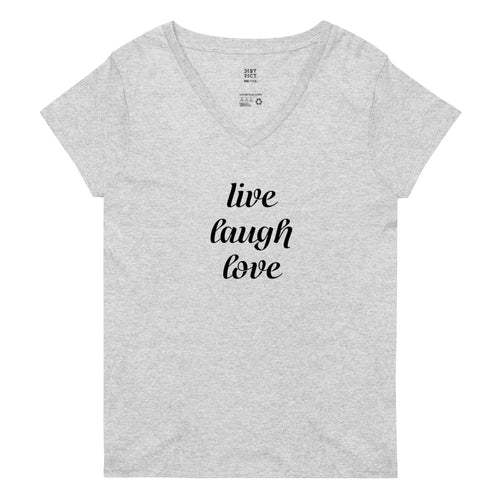 Live, Laugh, Love Women's V-Neck (Gray)