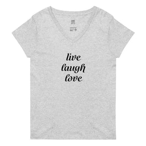 Live, Laugh, Love Women's V-Neck (Gray)