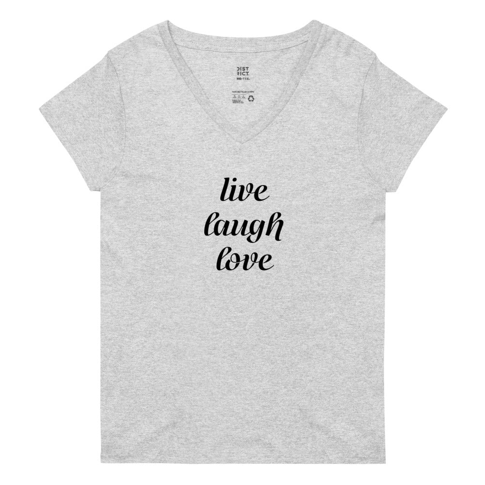 Live, Laugh, Love Women's V-Neck (Gray)